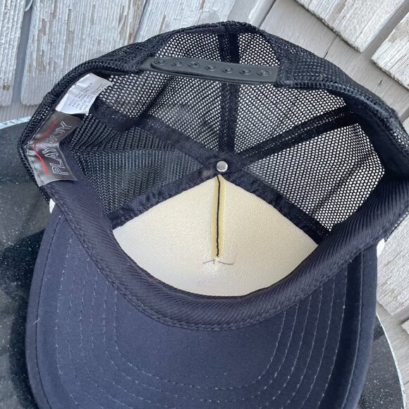 Playboy Vtg Black White Trucker Hat Ball Cap 70's 80's Logo Flawless - Picture 7 of 9